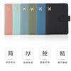 A set of five slim PU leather RFID blocking passport and ID wallets in various pastel and dark colors.
