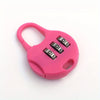 A pink compact 3-digit combination travel lock with a loop and three numbered dials.