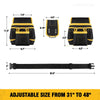 Black utility tool belt bag with yellow accents and a black adjustable strap.