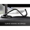 Close-up of a black car seat back hook design featuring a curved metal handle for trunk organization.