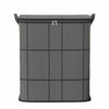 A gray large foldable non-woven storage bag with a checkered pattern.