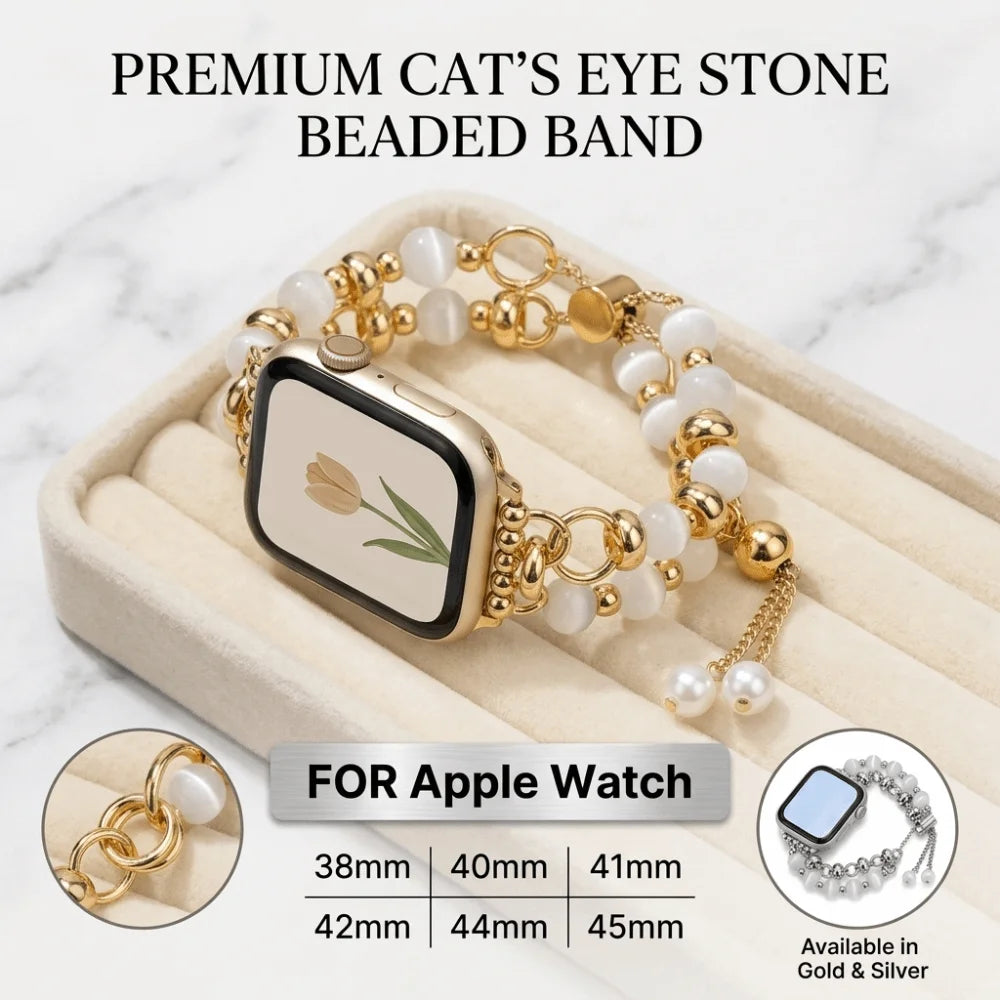 Premium Sisstein-Perlenband für Apple Watch in verschiedenen Größen und Materialien