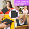 Black bubble mailers with self-seal closure being used to protect objects and letters.