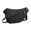 Black women's casual PU chest bag designed for daily use.
