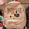 Mochila de peluche rosa con diseño de lazo de ratón pato caricatura.