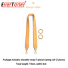 A tan EverToner honey color adjustable wide shoulder strap and spring coil set for bags