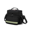 Black durable waterproof emergency trauma bag with a yellow stripe detail
