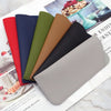 Colección de fundas para gafas de cuero PU en varios colores, incluyendo rojo, azul marino, verde oliva, beige y negro.