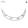 Silver multi-layer metal chain strap shoulder bag charm with butterfly accents