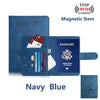 Portafotos magnético azul marino con símbolo de bloqueo RFID