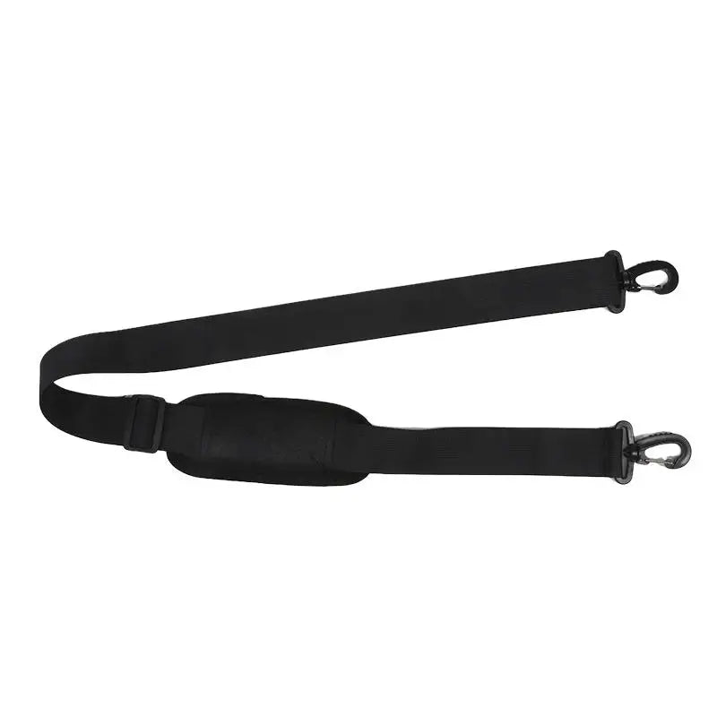 Black adjustable nylon shoulder strap designed for bags and briefcases