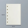 A white A7 crocodile ring binder notebook shown from the top view with dimensions 128mm by 86mm.