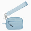 Light blue multi-functional zipper coin purse wallet with a matching strap