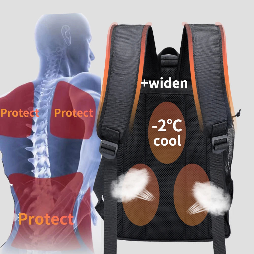 A black insulated thermal cooler backpack with orange accents and a design for protection and cooling.