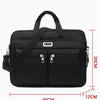 Black men's durable oxford briefcase with two compartments and a shoulder strap
