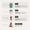 A set of six expandable compression packing cubes in various sizes and colors, including large, medium, small, and a shoe bag