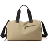 A beige multifunctional dry wet separation travel backpack with black straps and a zippered pocket.