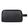 A black women's PU leather crossbody bag shown from the side.