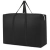 A black extra-large foldable waterproof moving and travel storage bag with carrying handles.