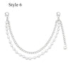 Silver bohemian layered chain necklace with small round beads and a hook closure