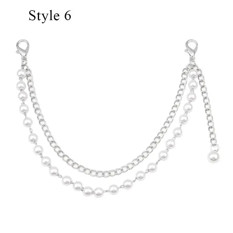 Silver bohemian layered chain necklace with small round beads and a hook closure