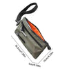 Dunkelolivgräbiger RFID-blockierender Herren-Reise-Wallet und Kartenhalter mit schwarzem Riemen.