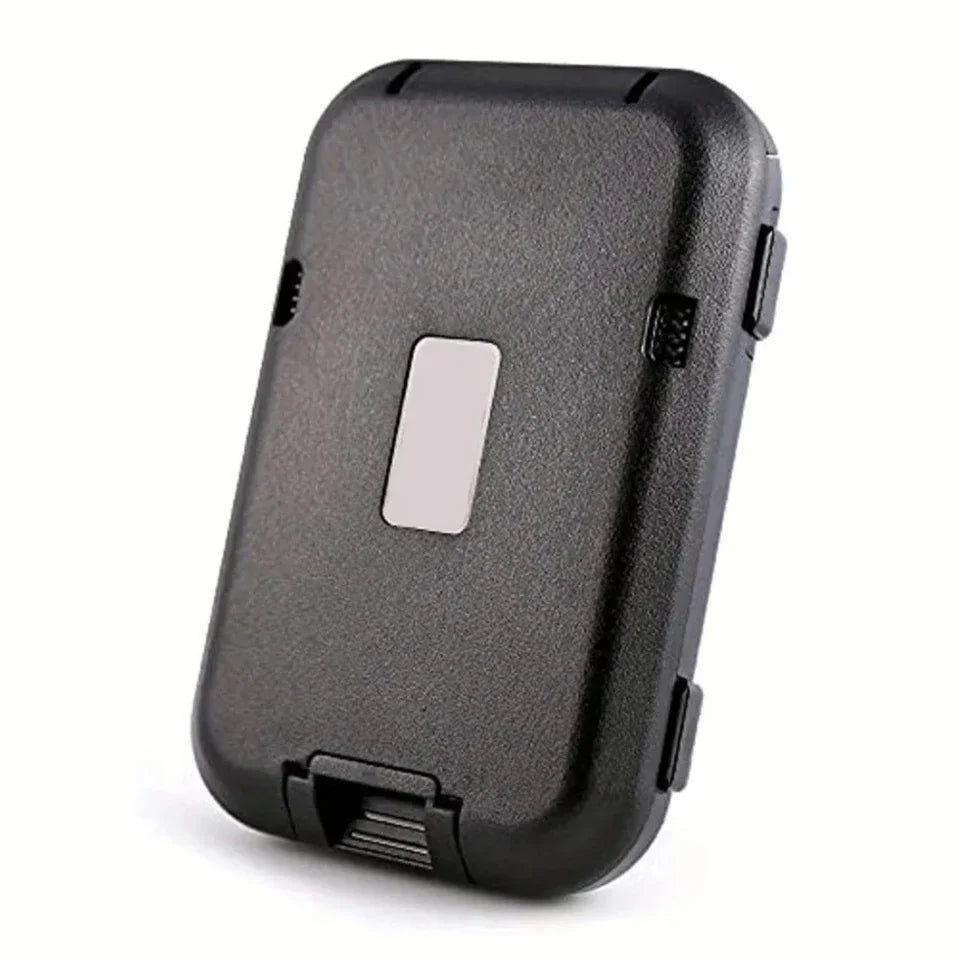 A black anti-RFID blocking metal ID card wallet shown from the top view.