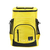 A bright yellow insulated travel cooler backpack with black accents.