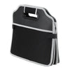 Black and gray multi-pocket car trunk organizer with a foldable design