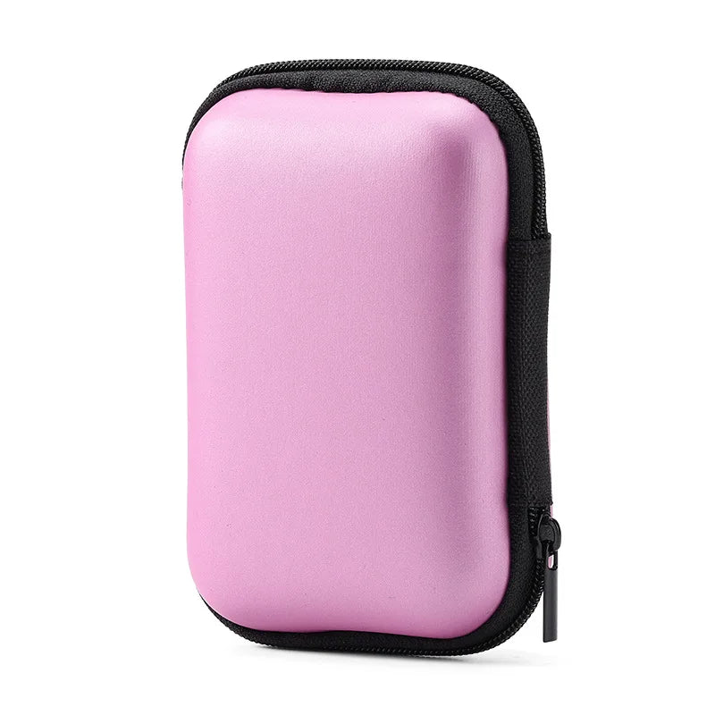 A pink durable PU hard case designed for protecting portable SSDs.