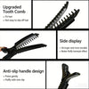 Un ensemble de pinces à cheveux professionnelles noires antidérapantes, avec dents améliorées et anti-dérapage.