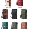 Colección de carteras de cuero para mujer en varios colores como marrón, negro, rojo, verde y azul.
