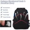 Black backpack with S-shape shockproof back and shoulder strap featuring breathable and protective features