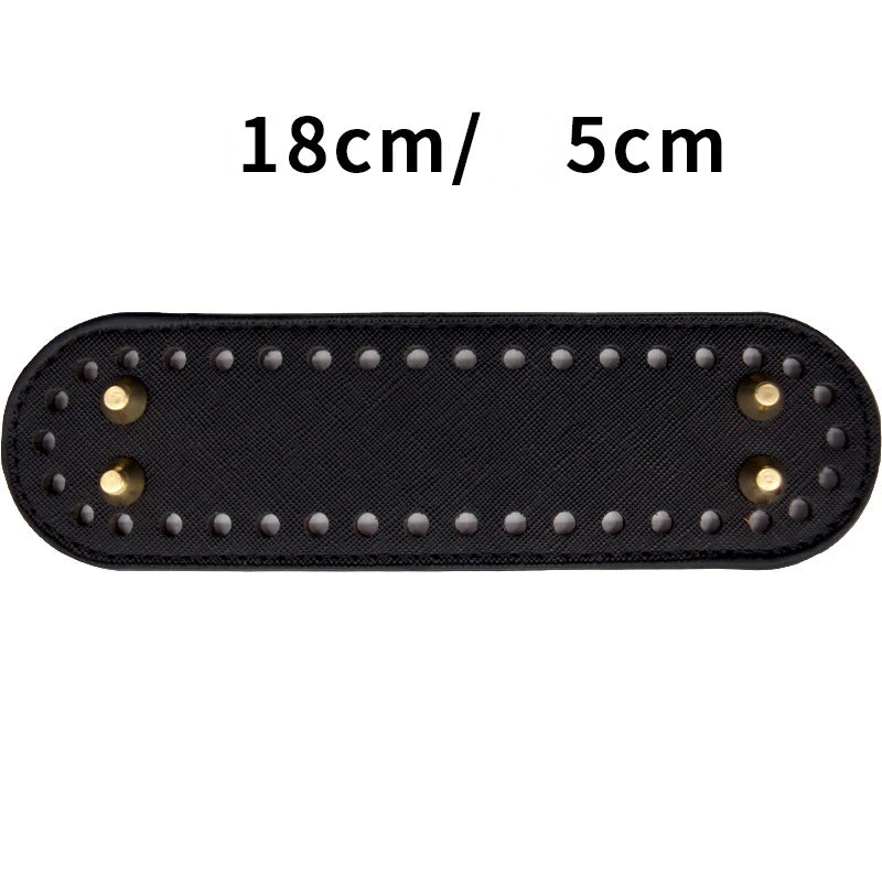 Schwarze, strapazierfähige PU-Tasche mit Boden-Nieten, Maße 18 cm x 5 cm
