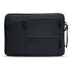 A black premium waterproof laptop sleeve designed to protect a MacBook.