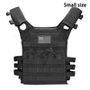Black multifunctional MOLLE training vest with a flag emblem