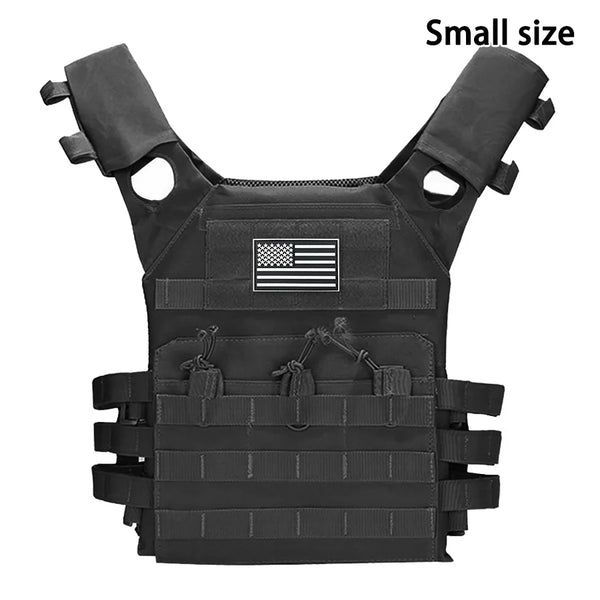 Schwarzes multifunktionales MOLLE-Trainingsvest mit Flaggenemblem
