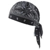 Black paisley patterned adjustable pirate style sports headband