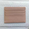 Rechteckige, hellrosa Leder-ID-Karte, Brieftasche mit horizontaler Nähte