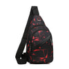 Black and red geometric patterned waterproof crossbody chest bag for men