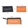 Orange and black tool organizer bags shown in various orientations and sizes