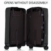 Black waterproof luggage protector cover with wheels, shown open.
