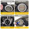 Various views of a reusable insulated water bladder hydration bottle showing easy filling, opening, and cleaning features.