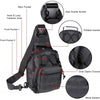 Schwarze taktische Sling-Bag mit mehreren Taschen, Hochwertiger Schnalle, gepolsterter Griff, doppelter Reißverschluss und MO