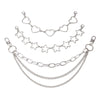 Silver decorative multi-layer chain strap with heart and star pendants for bags