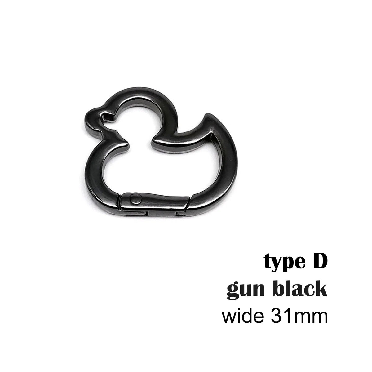 Pistolet noir de type D, calibre 31mm, avec un clip en forme de fleur de canard.