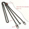 Correa de bolso de metal negro con cuenta de 23mm y ajuste de hasta 120 cm.
