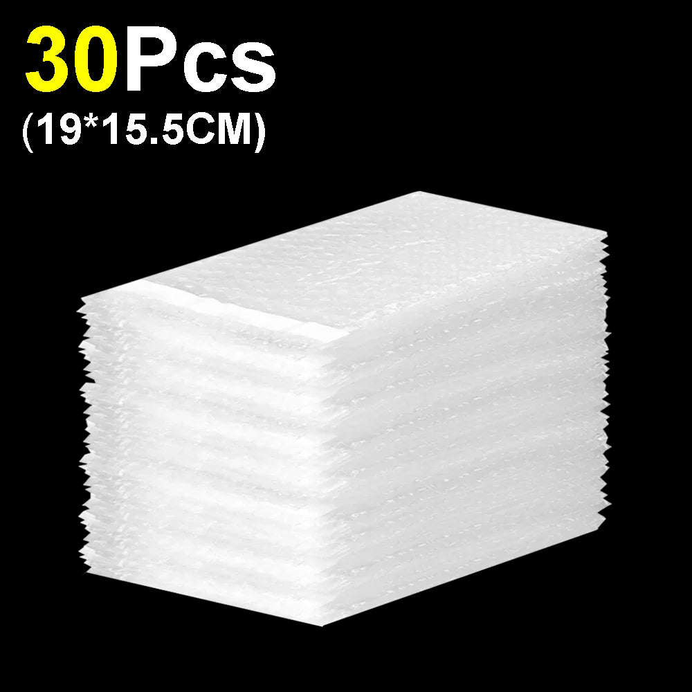 A stack of 30 self-sealing bubble mailer bags with protective cushioning.
