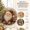 DIY pearl bead art Christmas keepsake hanging decor featuring Santa and festive holiday elements