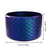 A dark blue textured silicone boot sleeve designed to fit water bottles.